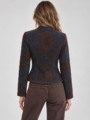 Stylish printed button front jacket for women relaxed fit